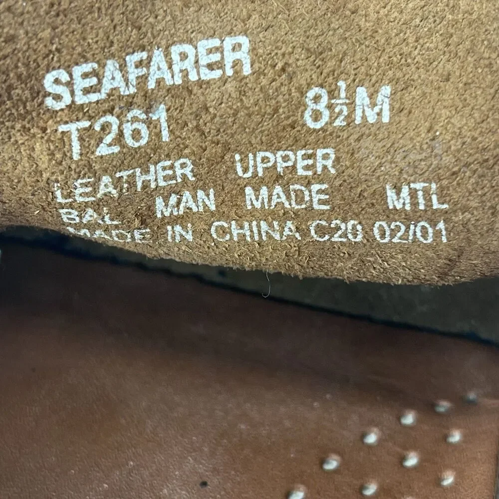 Vintage Bass Seafarer Brown Leather Boat Shoes Mens Size 8.5 M PLEASE READ